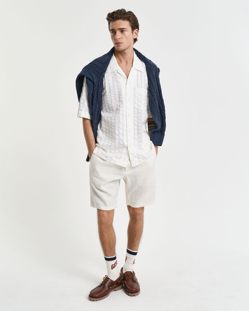 RELAXED LINEN DS SHORTS Beige / S