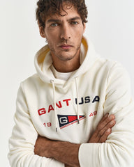 GRAPHIC SWEAT HOODIE Beige / S