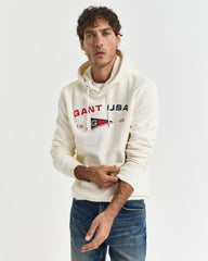 GRAPHIC SWEAT HOODIE Beige / S