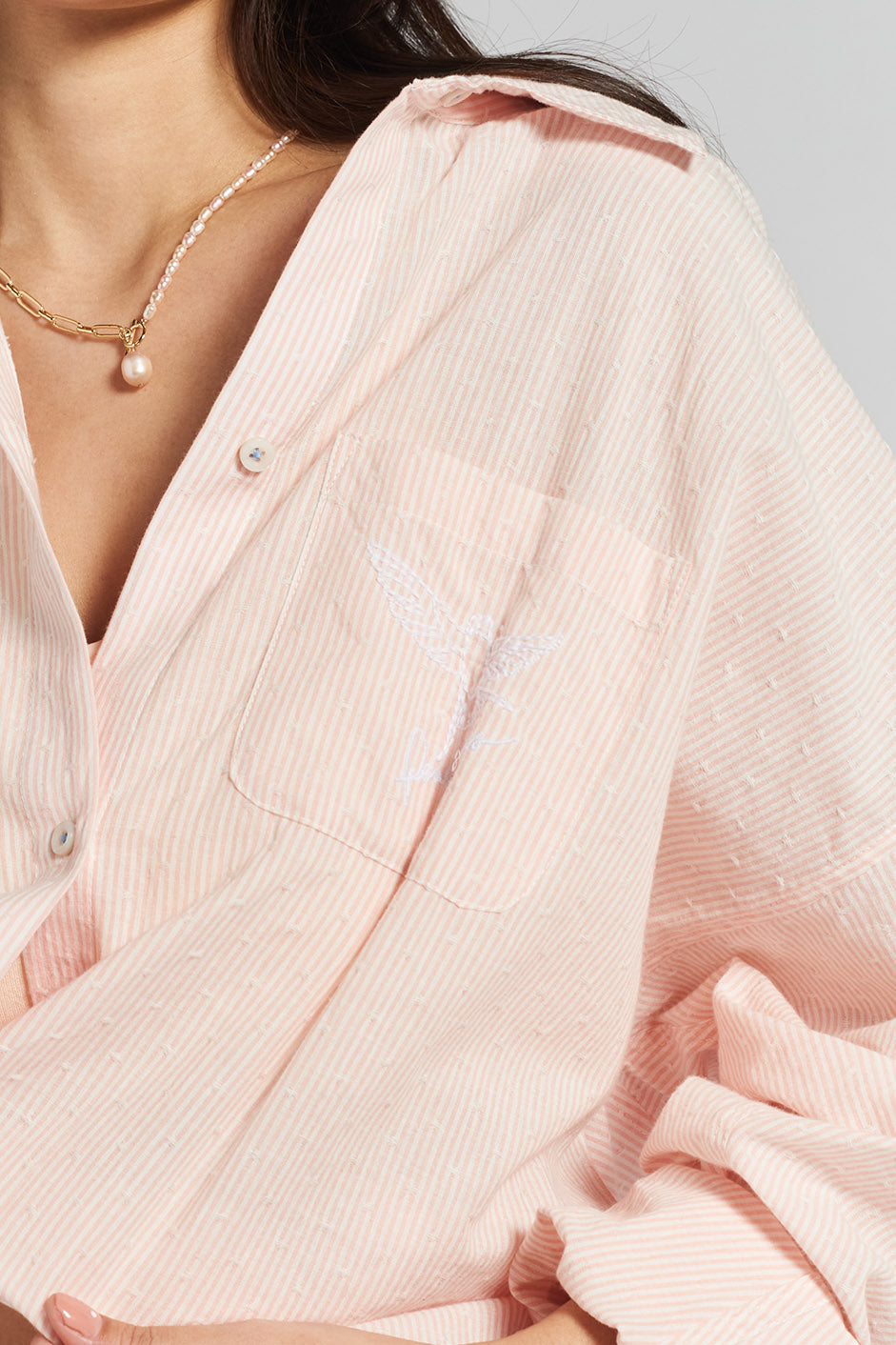 Peachaus Yew Striped Woven Cotton Shirt