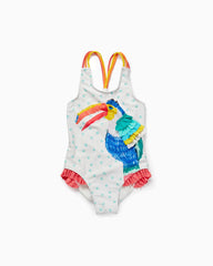 Swimsuit With Uv 80 Protection For Girls 'Tropical'