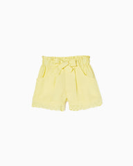 Shorts With Broderie Anglaise For Girls