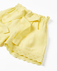 Shorts With Broderie Anglaise For Girls