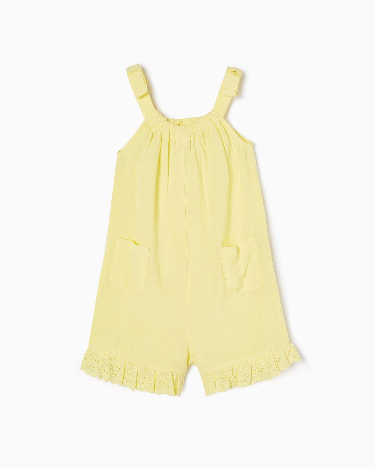 Strappy Jumpsuit With Broderie Anglaise For Girls