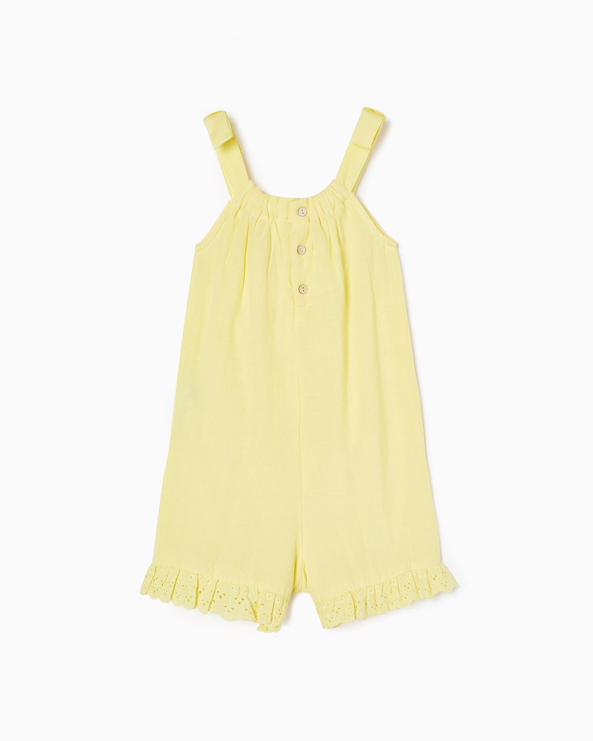 Strappy Jumpsuit With Broderie Anglaise For Girls