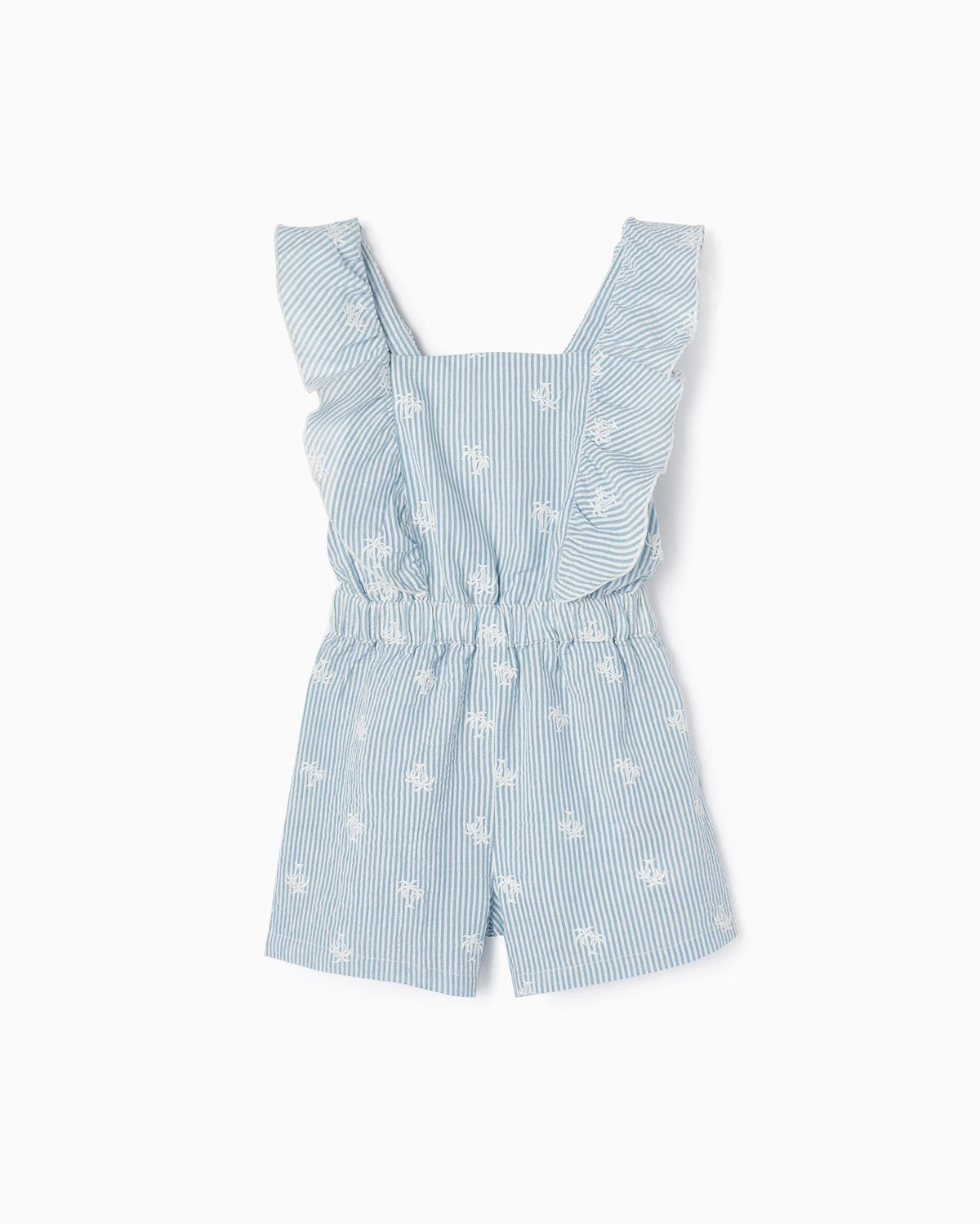 Striped Cotton Jumpsuit For Girls 'You&Me' Blue/White