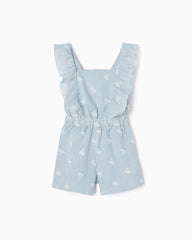 Striped Cotton Jumpsuit For Girls 'You&Me' Blue/White