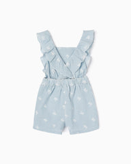 Striped Cotton Jumpsuit For Girls 'You&Me' Blue/White