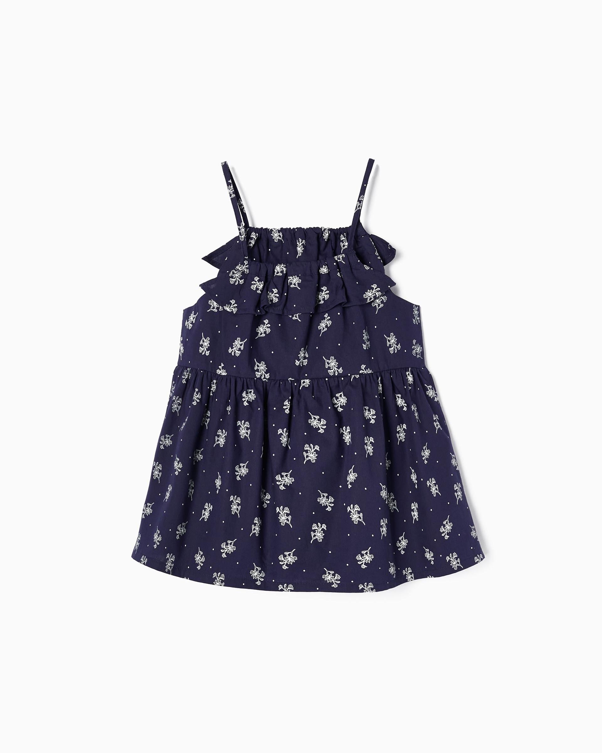 Cotton Top With Floral Pattern For Girls