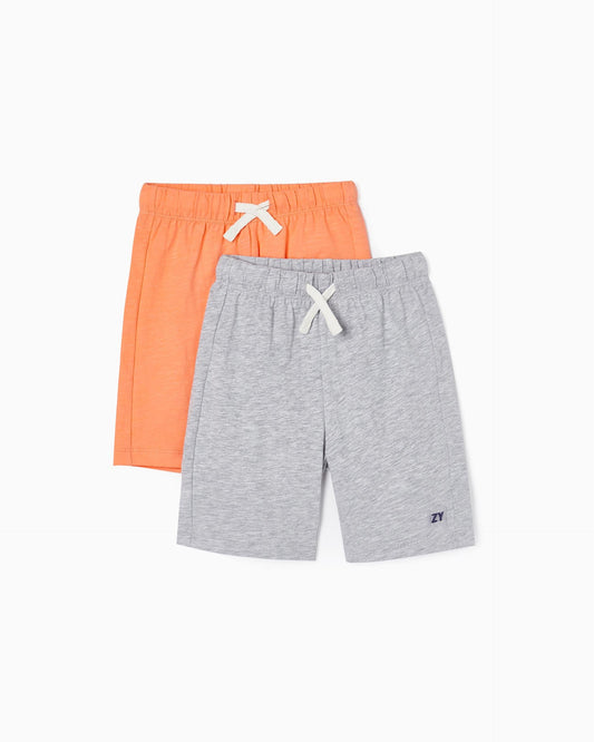 Pack 2 Cotton Sport Shorts for Boys