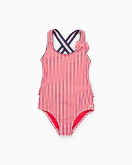 Striped Swimsuit Uv 80 Protection For Girls