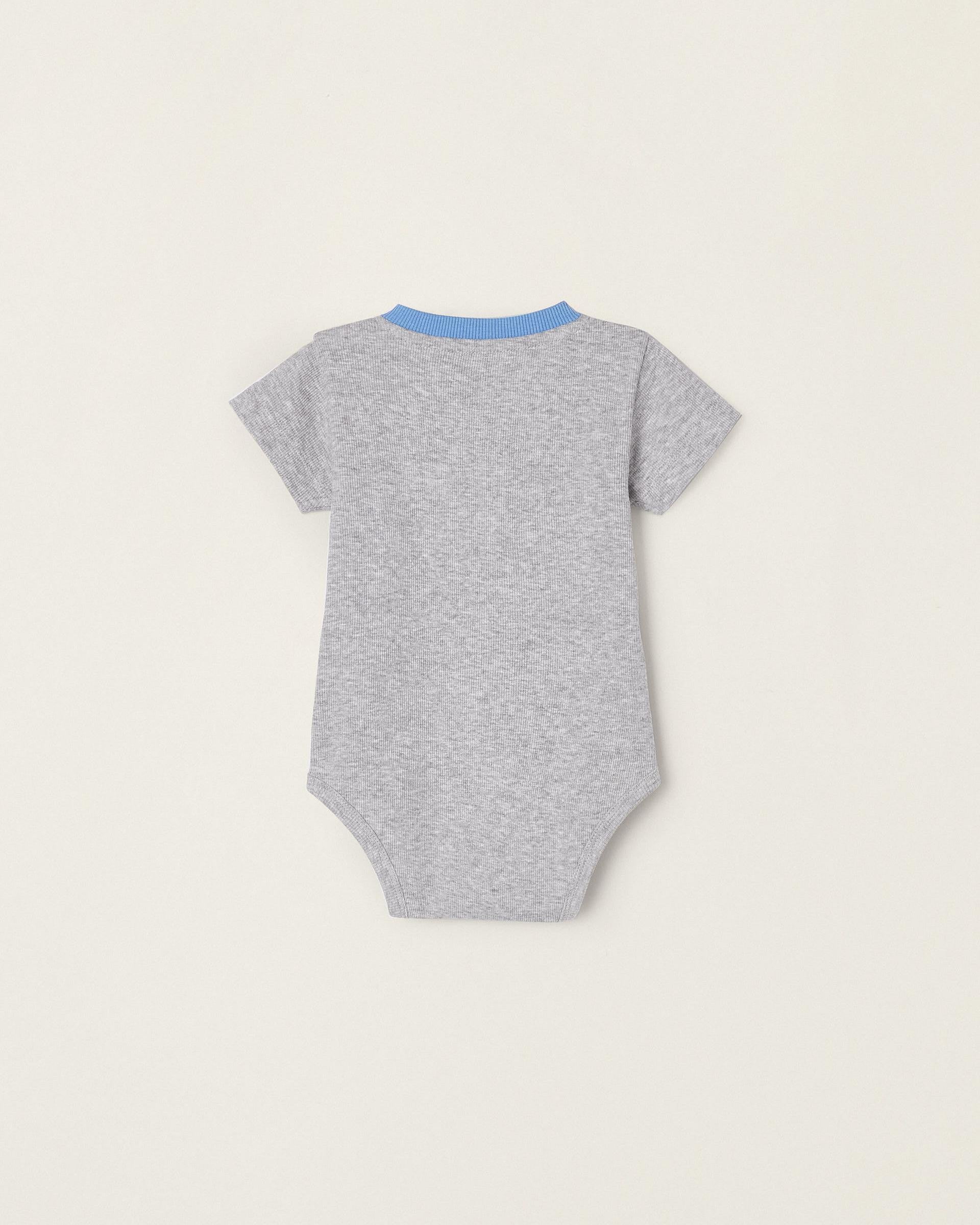 Cotton Ribbed Bodysuit For Newborn Baby Boys