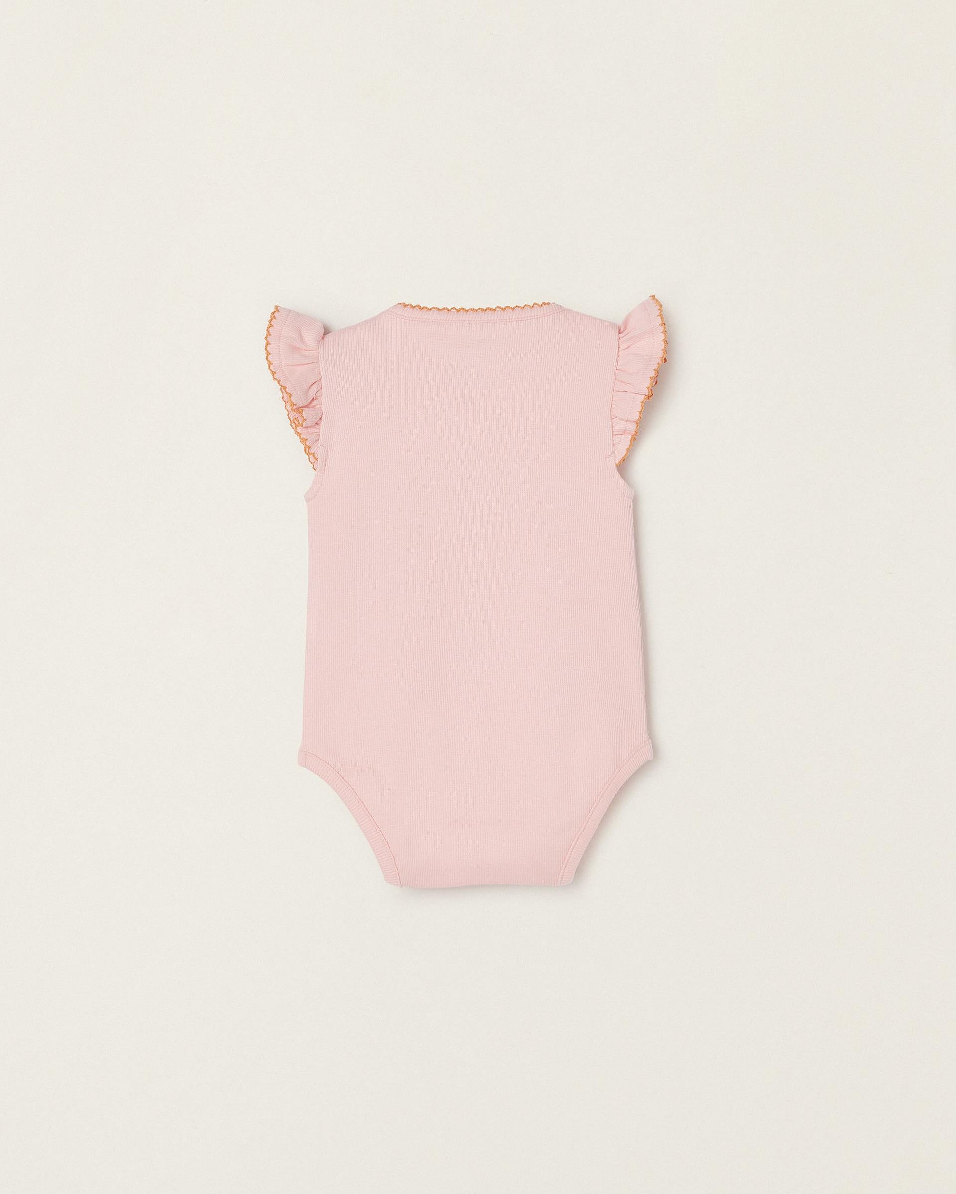 Cotton Ribbed Bodysuit For Newborn Baby Girls 'Pineapple'