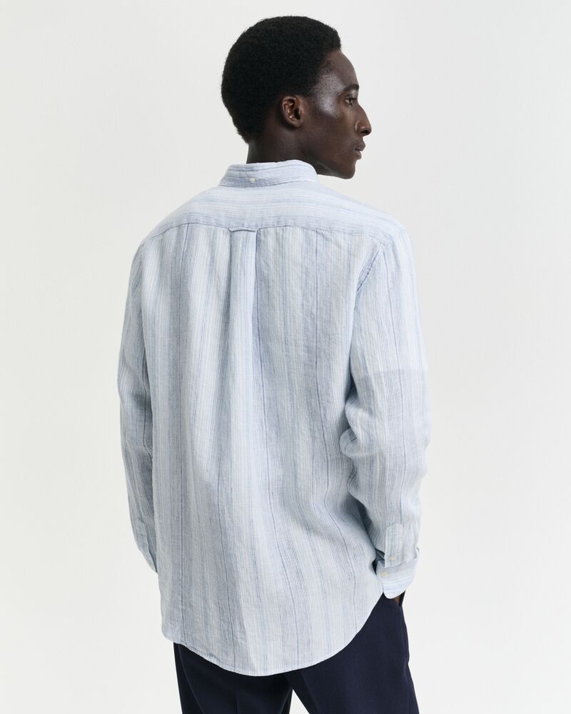 REG LINEN STRIPE SHIRT Blue / S