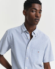 REG SEERSUCKER STRIPE SS SHIRT Blue / S