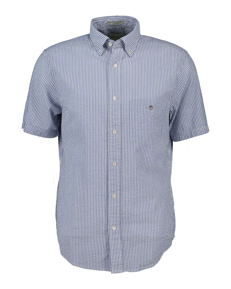 REG SEERSUCKER STRIPE SS SHIRT Blue / S
