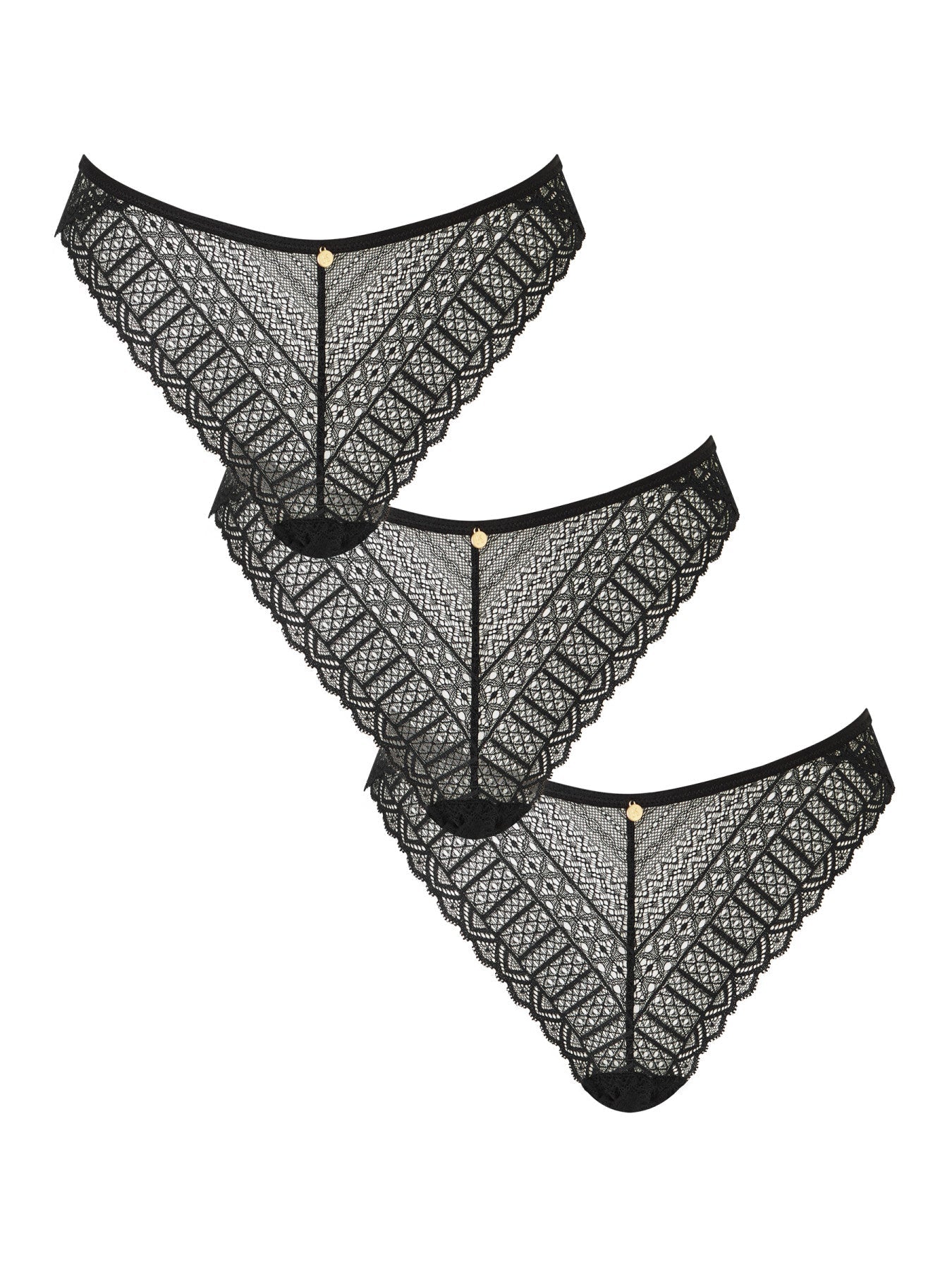 KBX 3 Pack Lace High Leg Brief