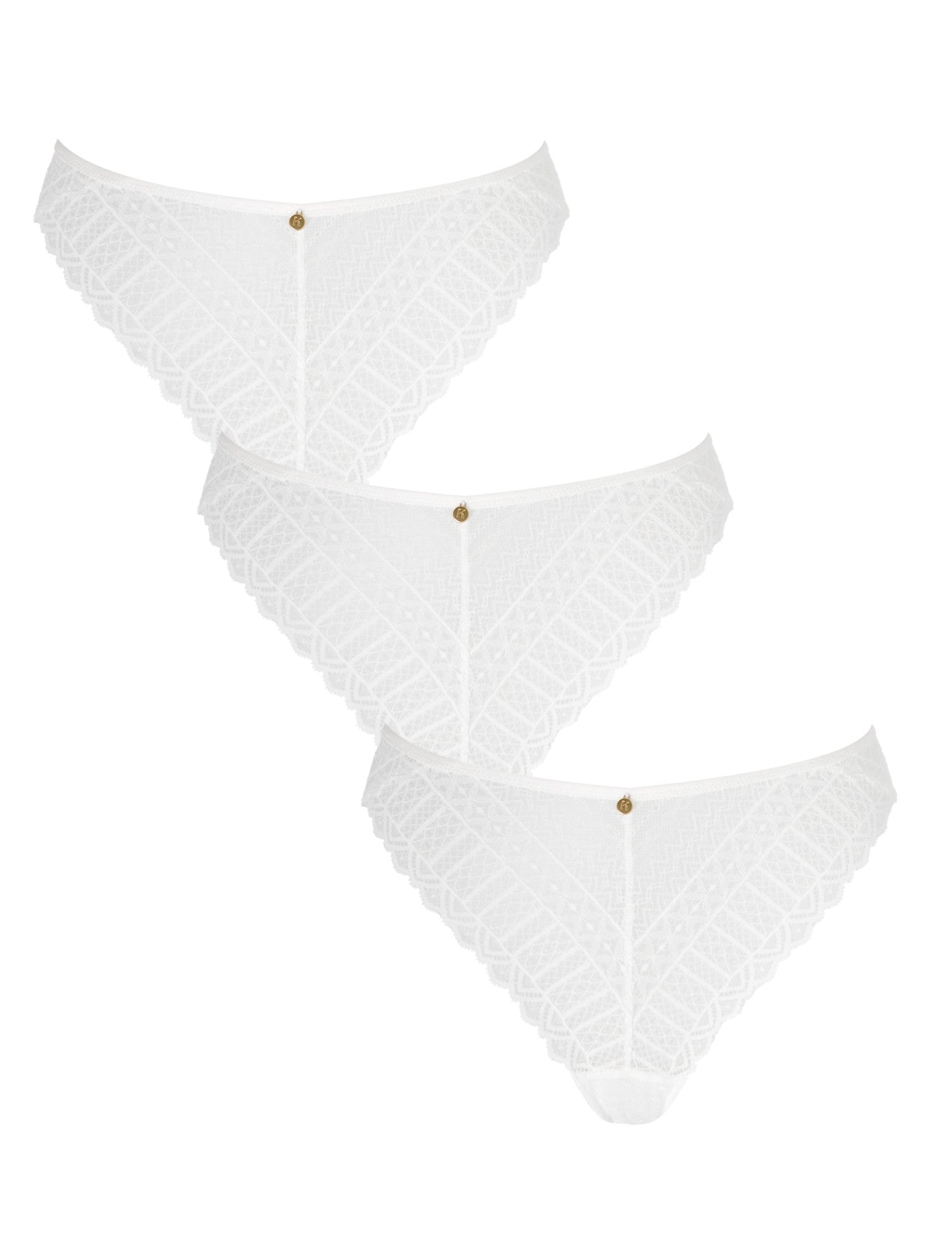 KBX 3 Pack Lace High Leg Brief