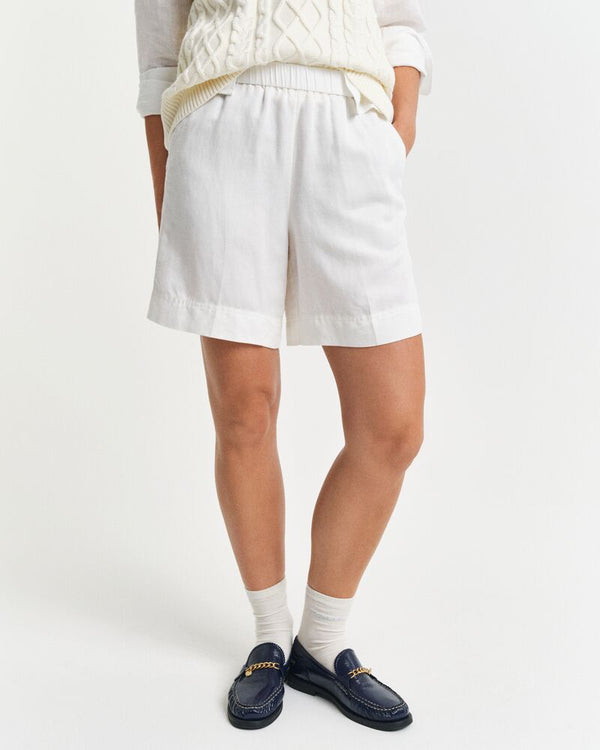 Relaxed Fit Linen Blend Pull-On Shorts