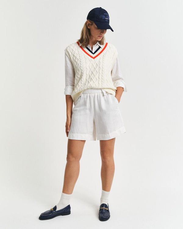 Relaxed Fit Linen Blend Pull-On Shorts