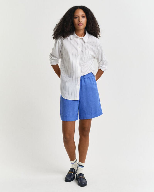 Relaxed Fit Linen Blend Pull-On Shorts