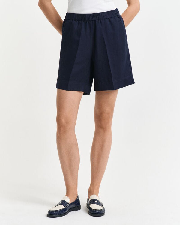 Relaxed Fit Linen Blend Pull-On Shorts