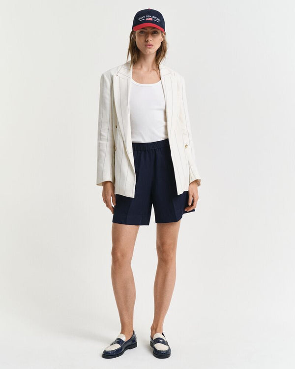 Relaxed Fit Linen Blend Pull-On Shorts