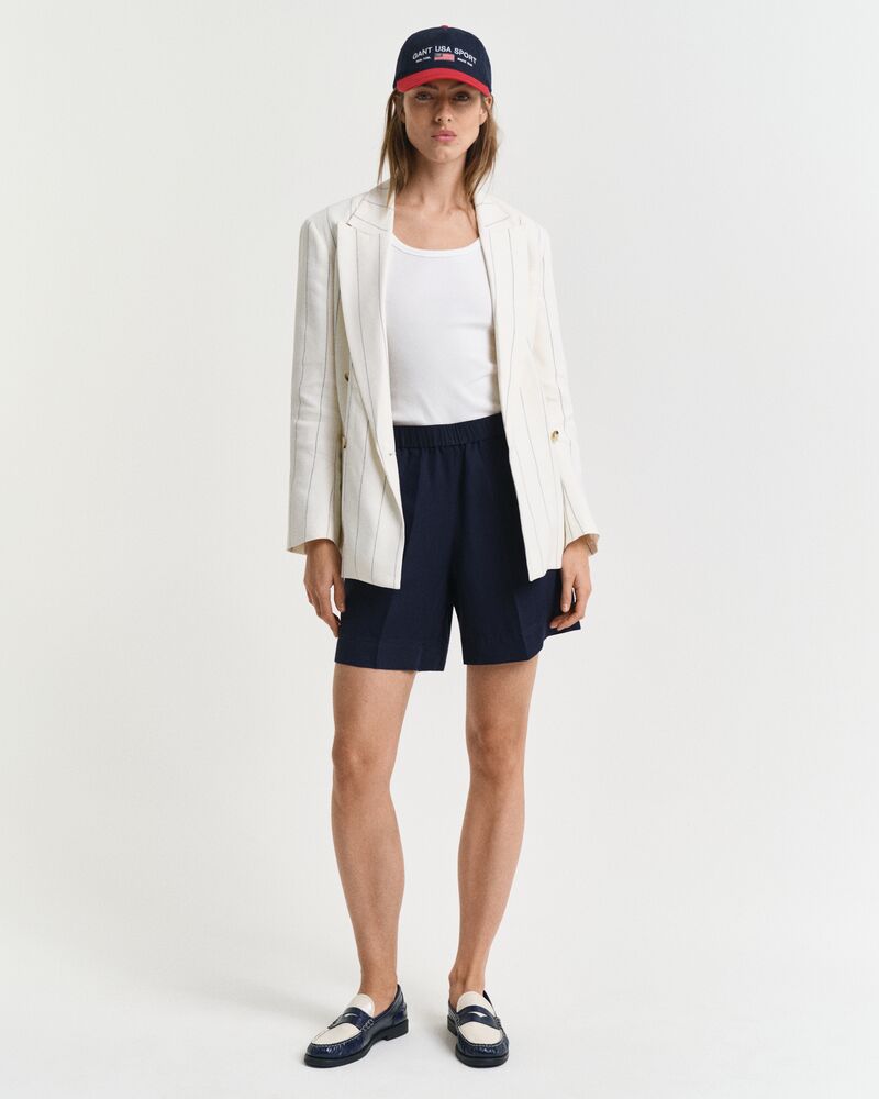 Relaxed Fit Linen Blend Pull-On Shorts
