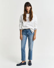 Straight Leg Cropped Jeans