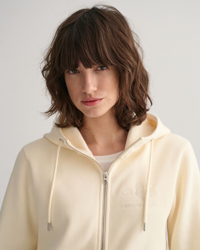REG TONAL SHIELD ZIP HOODIE Beige / S