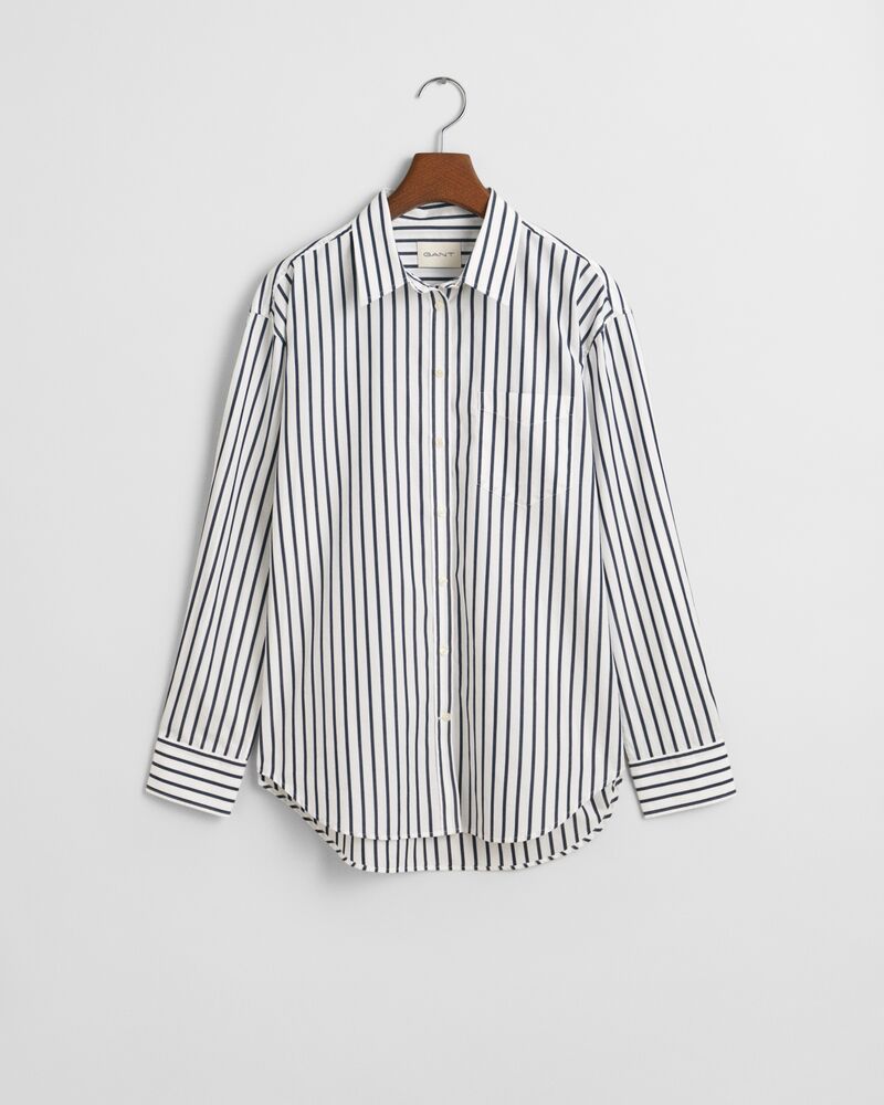 Relaxed Fit Striped Poplin Shirt