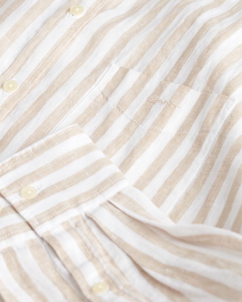 Relaxed Fit Striped Linen Shirt