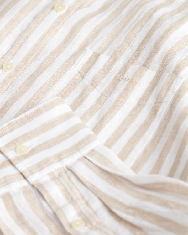 Relaxed Fit Striped Linen Shirt