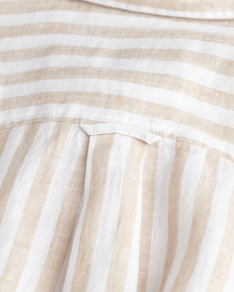 Relaxed Fit Striped Linen Shirt