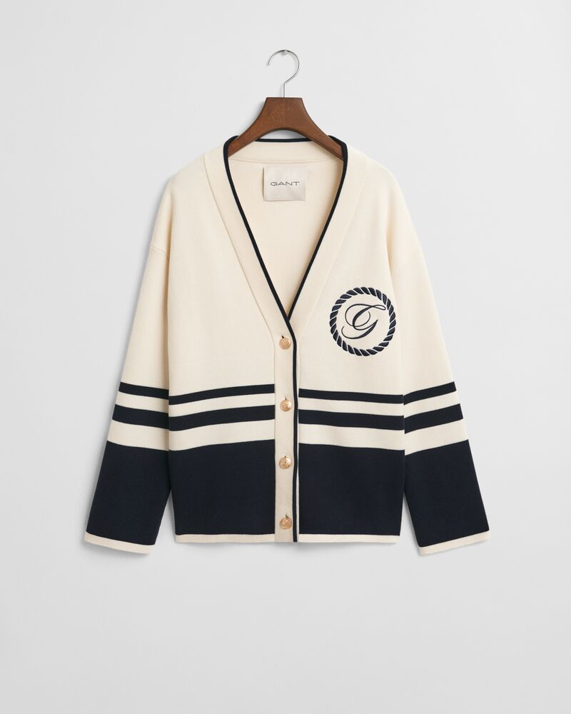 GANT VARSITY V-NECK CARDIGAN Beige / S