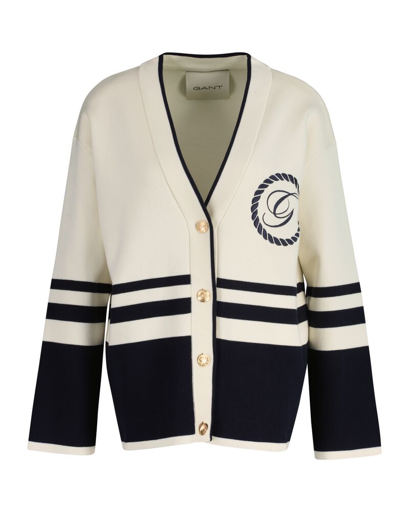 GANT VARSITY V-NECK CARDIGAN Beige / S