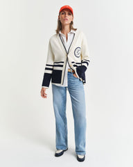 GANT VARSITY V-NECK CARDIGAN Beige / S