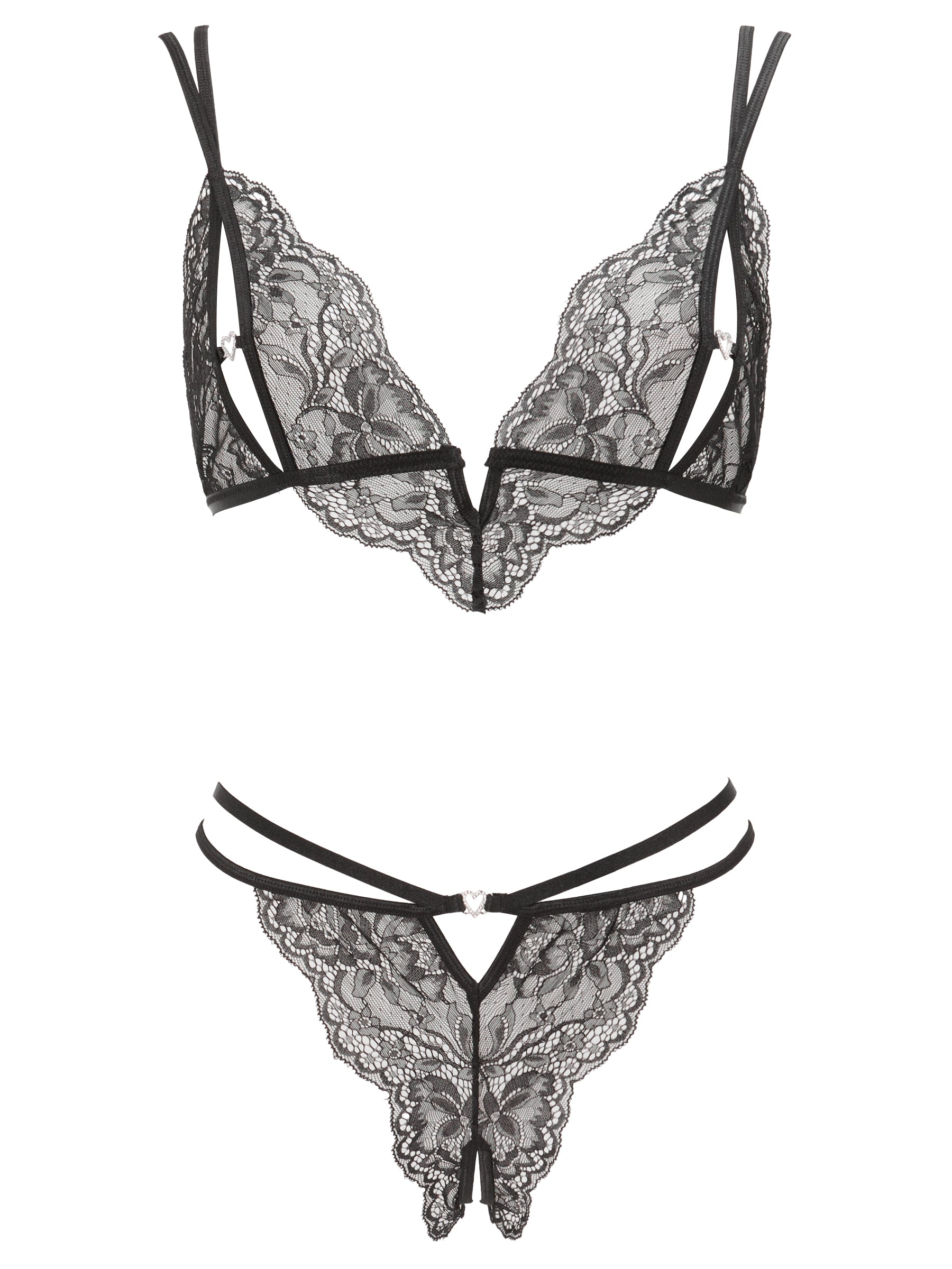 Ann Summers Diamond Heart Crotchless Set