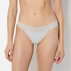 Everyday Thong Panty with Lace Trim