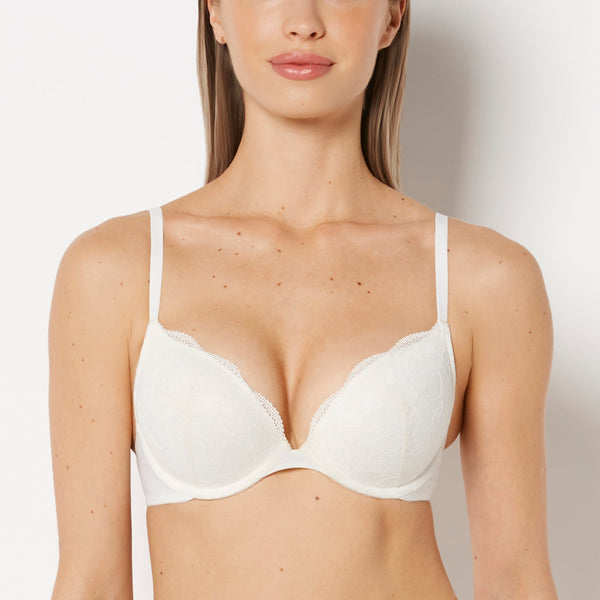La Senza Push Up Plunge Bra With Charmed Lace In Ivory