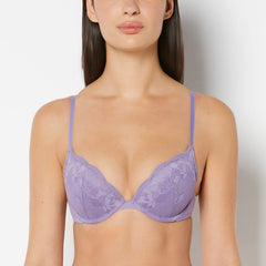 La Senza Push Up Plunge Bra With Charmed Lace in Purple Haze