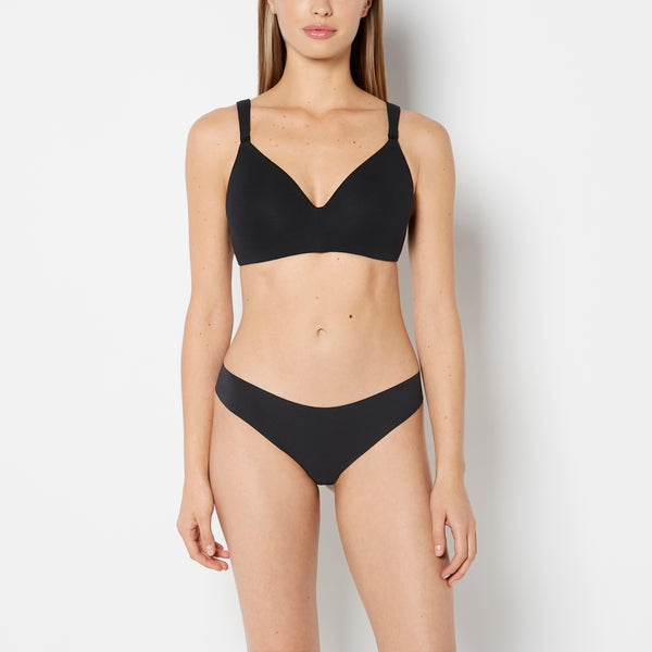 No Show Invisible Thong Panty in Tuxedo