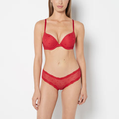 La Senza Diva Cheeky With Heart Mesh and Lace Trim