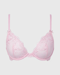 La Senza Designer Collection Unlined Plunge Bra with Be Mine Embroidery