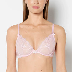 La Senza Designer Collection Unlined Plunge Bra with Be Mine Embroidery