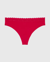 La Senza Ultrasoft Modal Cheeky Thong Panty with Lace Trim