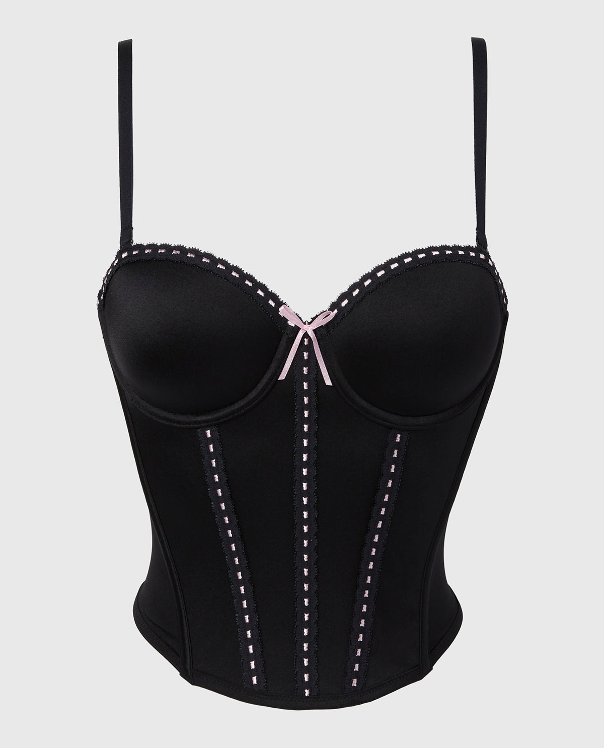 La Senza Lightly Lined Microfiber Bustier with Ribbon Detailing