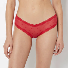 La Senza Diva Cheeky With Heart Mesh and Lace Trim