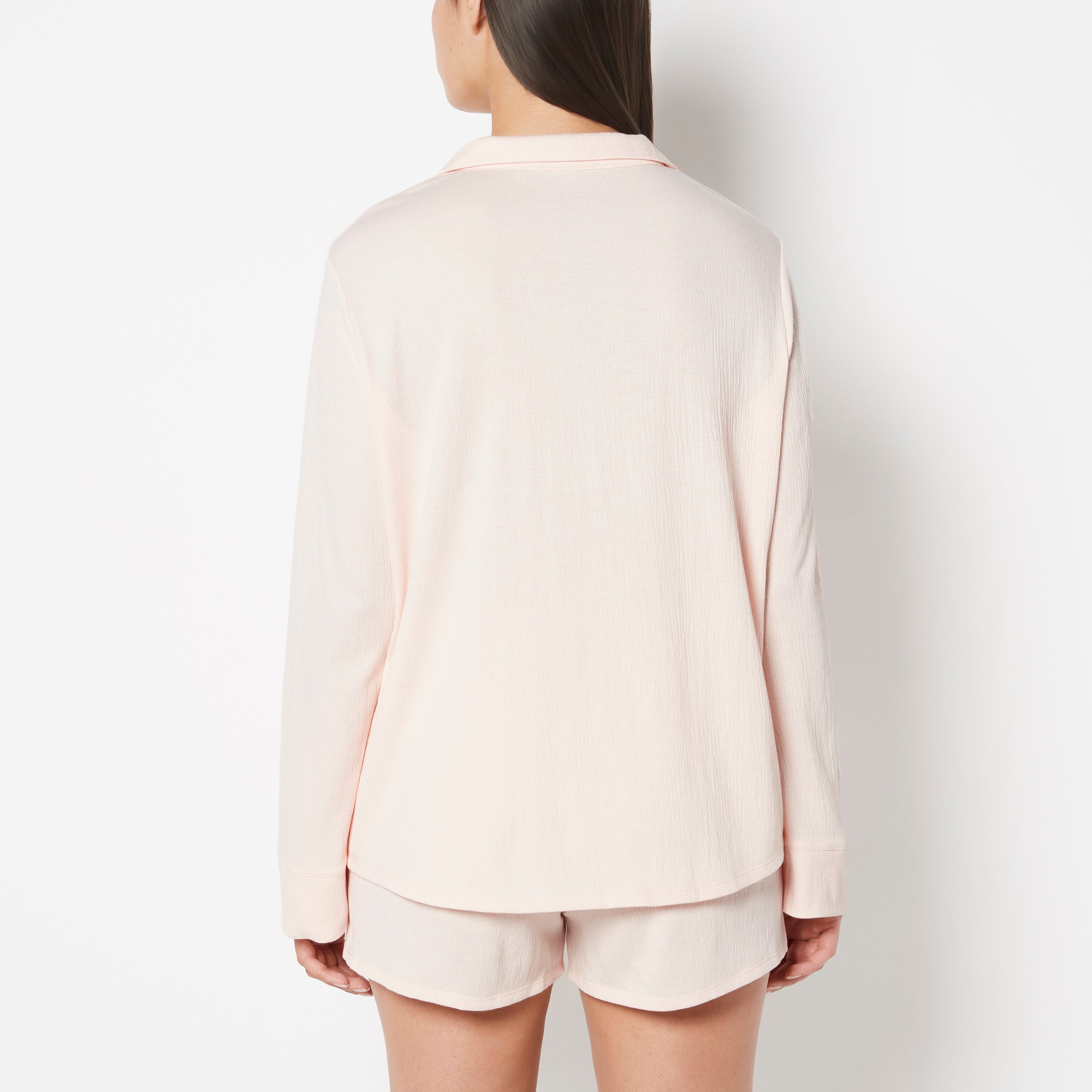 La Senza Casual Sleep Textured Knit Long Sleeve Button Down