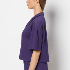 La Senza Casual Sleep Short Sleeve Textured Knit Button Down